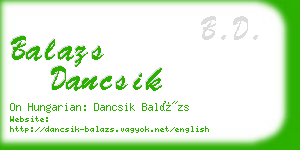 balazs dancsik business card